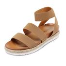 Sandália DREAM PAIRS JIMMIE Plataforma Anabela Camel 38