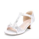 Sandália DREAM PAIRS KKUMHS2501 Laço Pérola T-Strap Branca