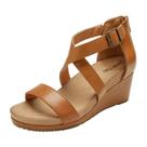 Sandália DREAM PAIRS Nini-2 Camel Aberta com Salto Anabela US11