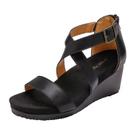 Sandália DREAM PAIRS Nini-2 Preta Anabela Aberta 8.5 US