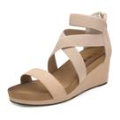 Sandália DREAM PAIRS NINI-3 Anabela Salto 6 cm Tira Elástica