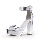 Sandália DREAM PAIRS Orinthia Prata com Salto Plataforma 7,5