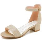 Sandália Dufannie Gold High Heel Girls Party Open Toe Tamanho 13