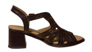 Sandalia em couro salto preto - j.gean dm0005-18