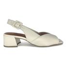 Sandália Fem Bottero Salto Grosso Couro Off White 374004-11