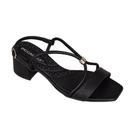 Sandália Fem Piccadilly Andressa Salto Bloco Preto 588117-3