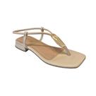 Sandália Fem Sua Cia Salto Baixo Napa Soft Areia 8372.16259