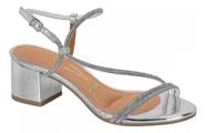 Sandalia Feminia Vizzano Salto Bloco E Tiras Strass