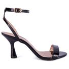 Sandália Feminina Aberta Salto Fino Ampulheta Medio 8cm Sandalia Tira Bico Redondo Festa Conforto