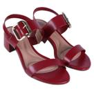 Sandália Feminina Beira Rio Salto Bloco Vinho Fivela Cherry 8345.644