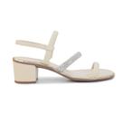 Sandália Feminina Beira Rio Strass Salto Bloco Creme - 8379 Sandália Feminina Beira Rio Strass Salto Bloco Creme - 8379