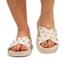 Sandália Feminina Brilho Flat Papete Fatflorm Plataforma Enfeite Metálico Casual Sandália Feminina Brilho Flat Papete Fatflorm Plataforma Enfeite Metálico Casual