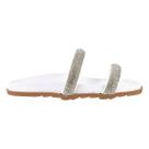 Sandalia Feminina Brilho Strass Branco 2 Tiras