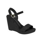 Sandalia Feminina Casual Social Anabela Moderna Moleca Confortavel Original 5411 - Preto Sandalia Feminina Casual Social Anabela Moderna Moleca Confortavel Original 5411 - Preto