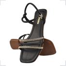 Sandalia Feminina Confortavel Rasteira Strass Brilho
