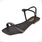 Sandalia Feminina Confortavel Rasteira Strass Brilho