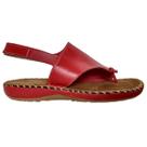 Sandalia Feminina Couro Legitimo Vermelho tiras autocolantes