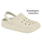 Sandália Feminina Crocks Confort Lisa Moleca 5832 - Branco Off