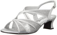 Sandália feminina Easy Street Tristen com salto prateado e glitter de 4 cm