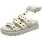Sandália Feminina Flat Conforto Tiras Pins Dourado Cacci Sandália Feminina Flat Conforto Tiras Pins Dourado Cacci