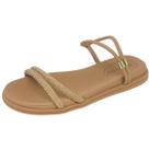Sandália Feminina Flat Tira Strass Fácil Calce Beira Rio