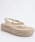 Sandália Feminina Flatform Corrente Bebecê Bege-11050 Sandália Feminina Flatform Corrente Bebecê Bege-11050