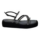 Sandália feminina flatform straas