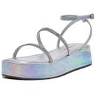 Sandalia Feminina Holografica Flat Brilho Via Marte 23-18404