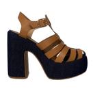 Sandália Feminina Jeans Salto Bloco Meia Pata Suzana Santos 4281.79664 Sandália Feminina Jeans Salto Bloco Meia Pata Suzana Santos 4281.79664