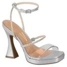 Sandália feminina meia pata salto alto ampulheta taça carretel Vizzano 6481.104 com strass