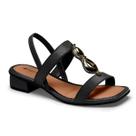 Sandalia Feminina Mississipi Salto Baixo Moda Casual Elastico Pedras Ref: Mf893