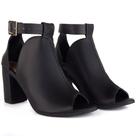 Sandália Feminina Moda Casual Ankle Boots Fechada Salto Alto Grosso 7,5cm Tendência Antiderrapante