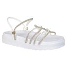 Sandalia Feminina Moda Rasteira Brilhos Leve e Macia