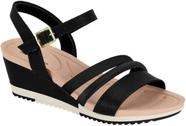 Sandália feminina modare 7123.147 anabela 6cm tiras lisa