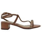 Sandália Feminina Moleca com Pedraria Salto Grosso Conforto
