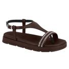 Sandália Feminina Moleca Papete Flatform Brilho Original -