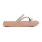 Sandalia Feminina Moleca Papete Strass Nude - 54691