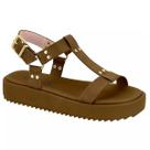 Sandália Feminina Moleca Papete Tratorada Flatform Tachas Original -