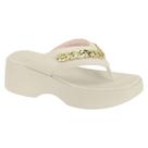 Sandália Feminina Moleca Plataforma Médio Flatform Corrente Confortável Original