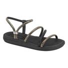Sandália Feminina Moleca Rasteira Tiras com Strass