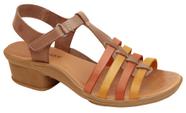 Sandália feminina new face 24351 em couro salto bloco 4 cm