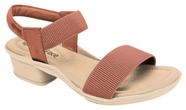 Sandália feminina new face 24356 em couro salto bloco baixo 4 cm