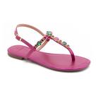 Sandália Feminina Nice Metalizada Fucsia Pedraria La Femme