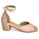 Sandália Feminina Nude Tira Lisa Salto Bloco Grosso Sandália Feminina Nude Tira Lisa Salto Bloco Grosso