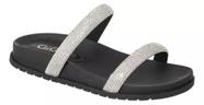Sandália Feminina Papete Flat Gigil Brilho Strass tam 38