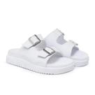 Sandália Feminina Papete Flatform Confortável Fivela Dupla Sandália Feminina Papete Flatform Confortável Fivela Dupla