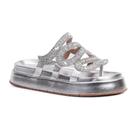 Sandália Feminina Papete Flatform Metalizada Strass Pedraria Sandália Feminina Papete Flatform Metalizada Strass Pedraria