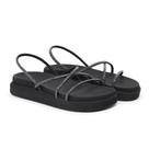 Sandália Feminina Papete Flatform Tiras Strass Confortável Sandália Feminina Papete Flatform Tiras Strass Confortável