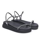 Sandália Feminina Papete Flatform Tiras Strass Elegante Sandália Feminina Papete Flatform Tiras Strass Elegante