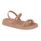 Sandália Feminina Papete Strass Brilho Flatform Moleca Pedra